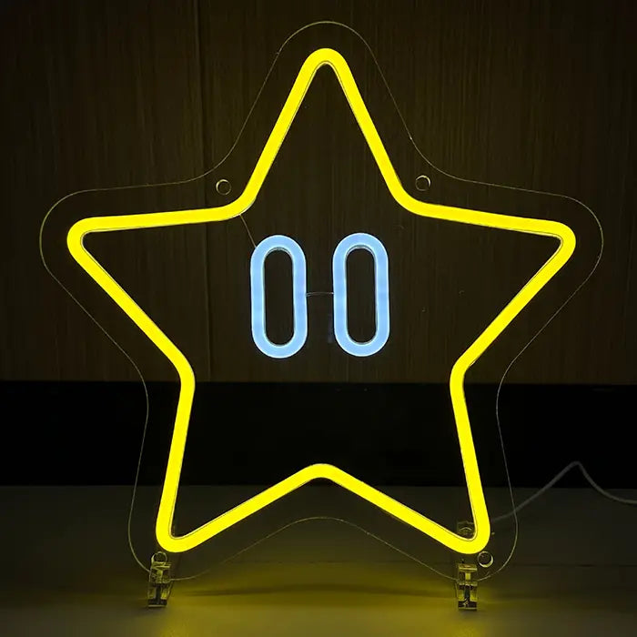 Super Star Neon LED Schild – USB Leuchtschild | Retro Gaming Wanddeko