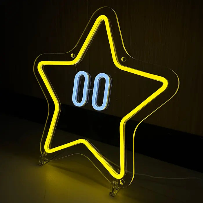 Super Star Neon LED Schild – USB Leuchtschild | Retro Gaming Wanddeko