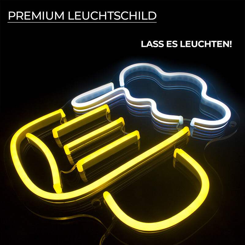 Bier mit Schaum (30x30cm) USB - loveledlights - LED-Schild - bier,biermaß