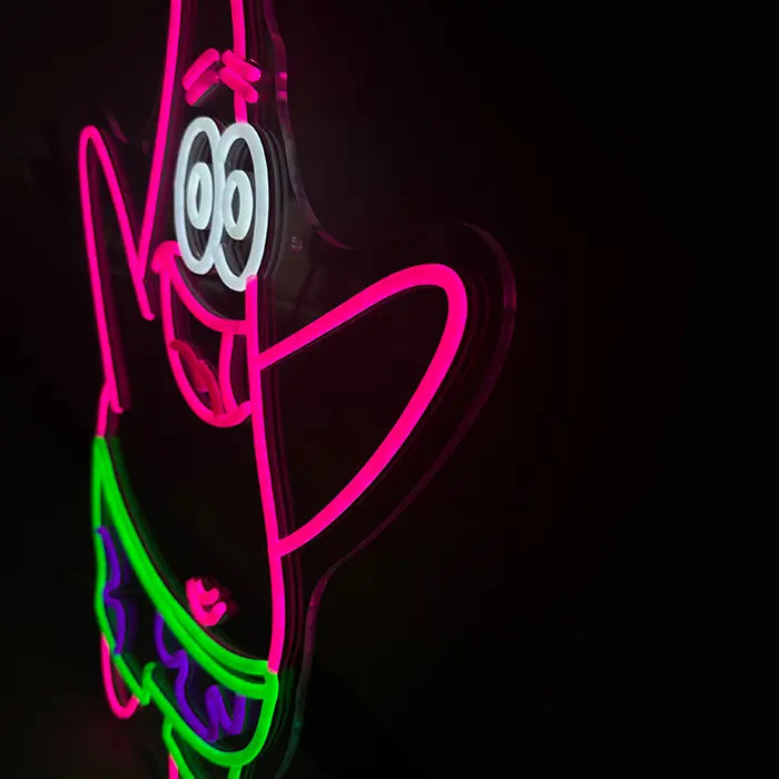 Happy Patrick Neon LED Schild – 12V Leuchtschild | SpongeBob Wanddeko
