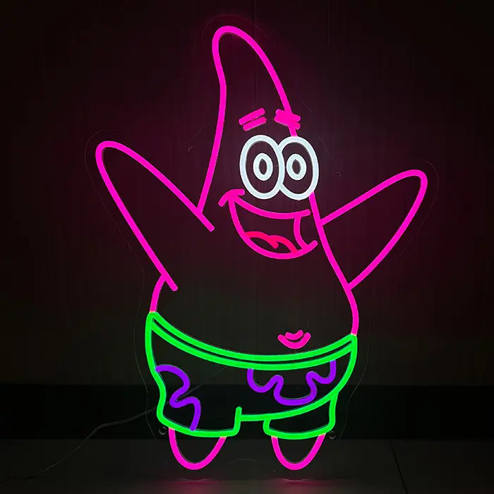 Bikini-Bottom Charaktere Neon LED Schild – USB & 12V Leuchtschild | Schwammkopf Sammler Set