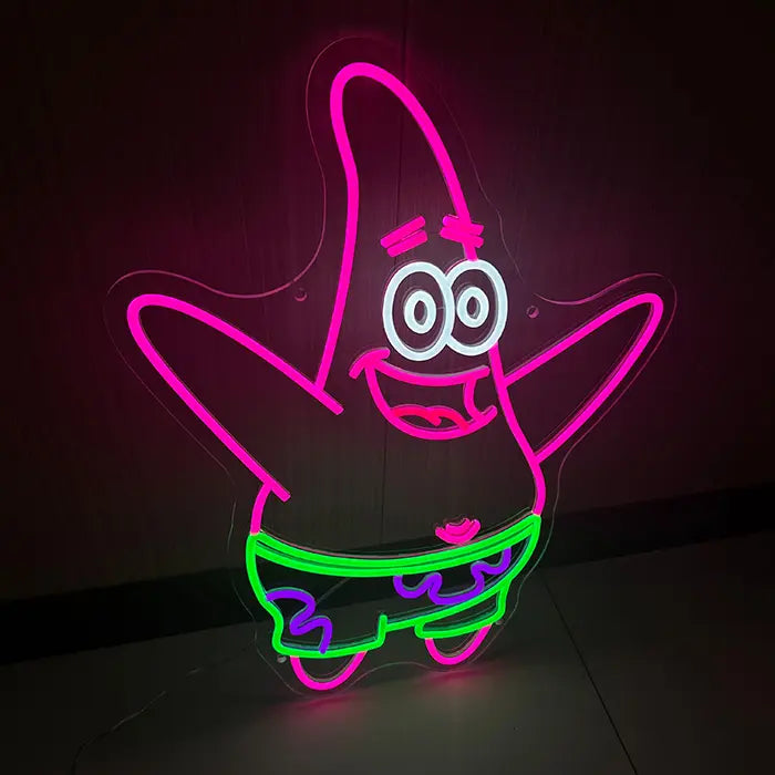 Happy Patrick Neon LED Schild – 12V Leuchtschild | SpongeBob Wanddeko