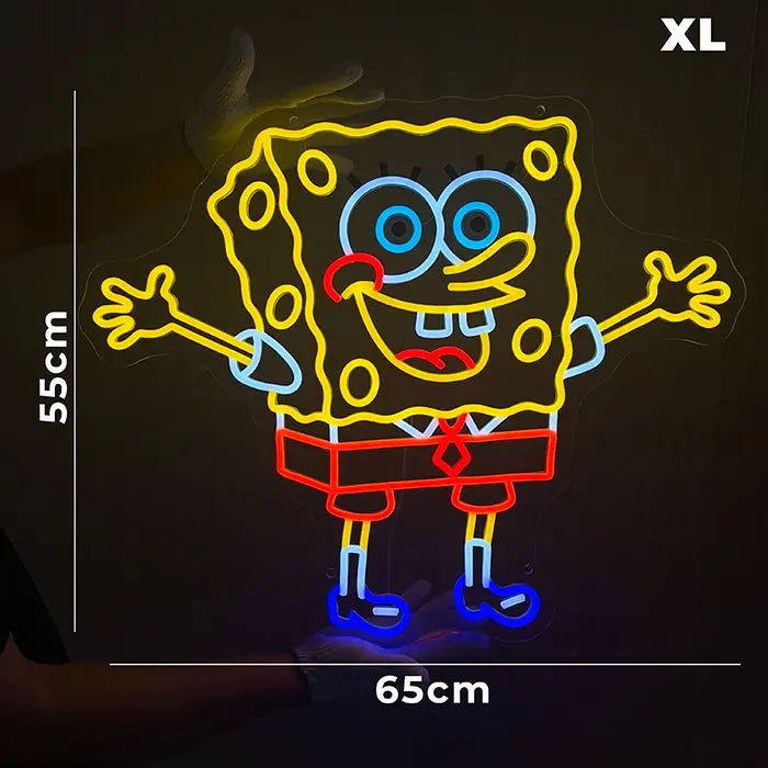 Bikini-Bottom Charaktere Neon LED Schild – USB & 12V Leuchtschild | Schwammkopf Sammler Set