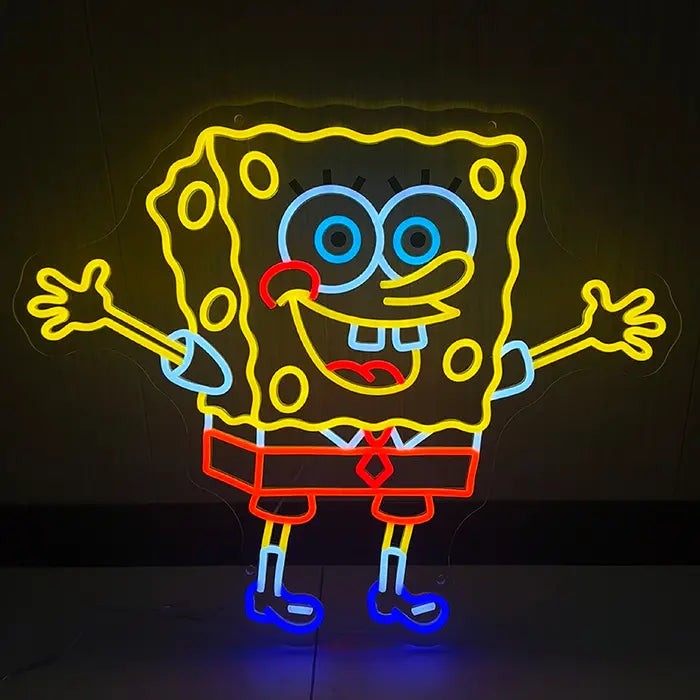 Bikini-Bottom Charaktere Neon LED Schild – USB & 12V Leuchtschild | Schwammkopf Sammler Set