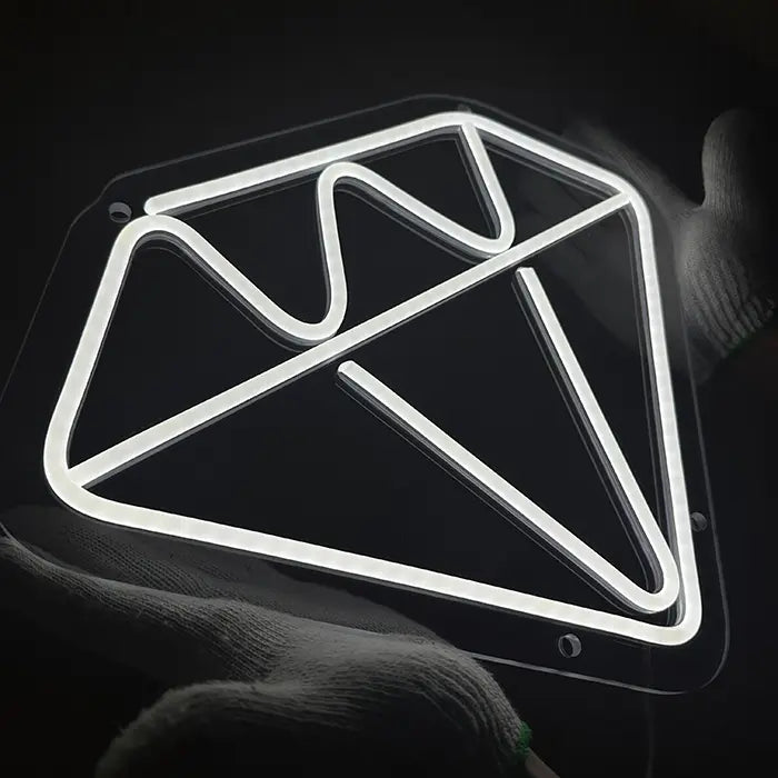 Diamant Neon LED Schild – USB Leuchtschild | Glamour Wanddeko