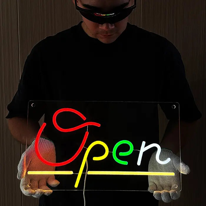 "OPEN" Neon LED Schild – USB Leuchtschild | Ladengeschäft Schild