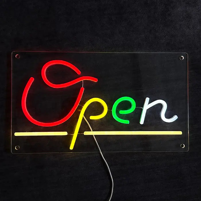 "OPEN" Neon LED Schild – USB Leuchtschild | Ladengeschäft Schild