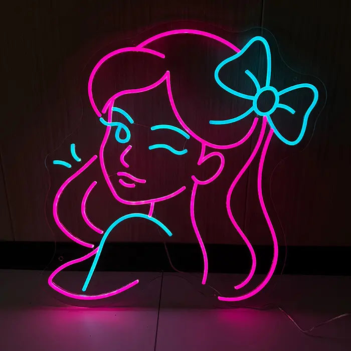 Mindy Bunny Neon LED Schild, auf 6 mm Acrylglas, Neonschlauch in Handarbeit verlegt