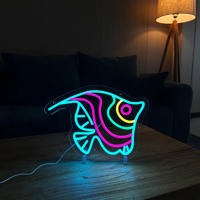 Ozean Fisch Neon LED Schild – USB, dimmbar | Maritim Wanddeko