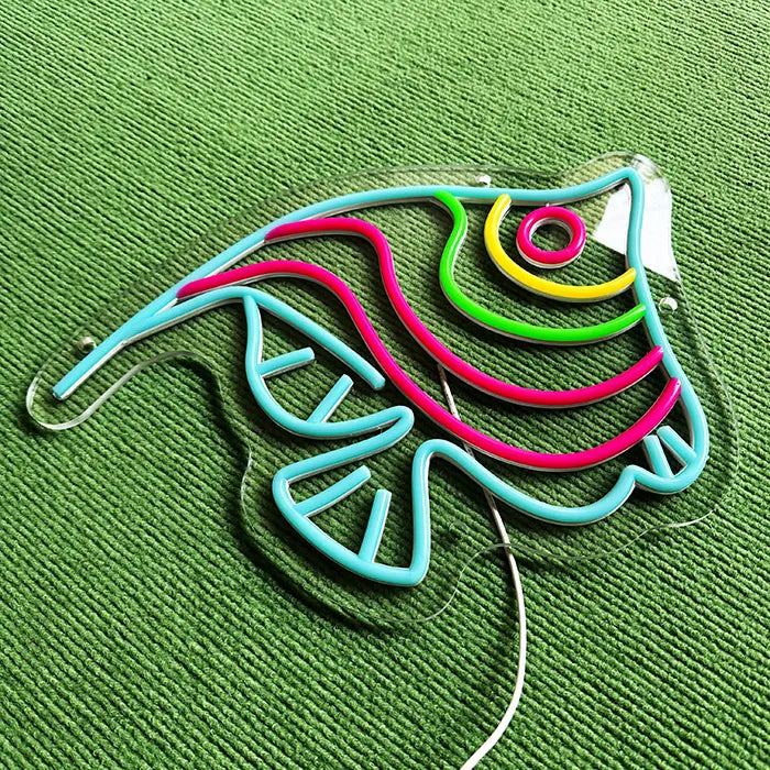 Ozean Fisch Neon LED Schild – USB, dimmbar | Maritim Wanddeko