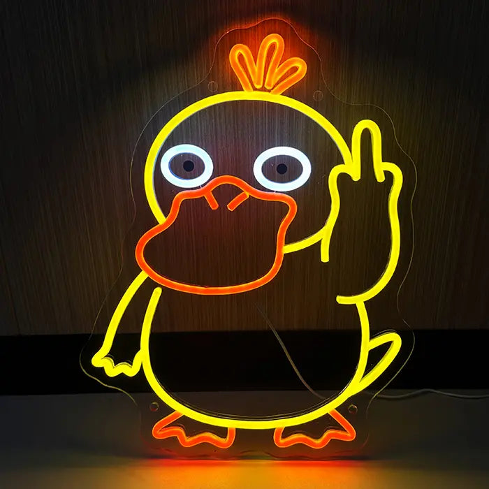 Pokémon Enton Mittelfinger Neon LED Schild – USB, dimmbar | Gamer Wanddeko