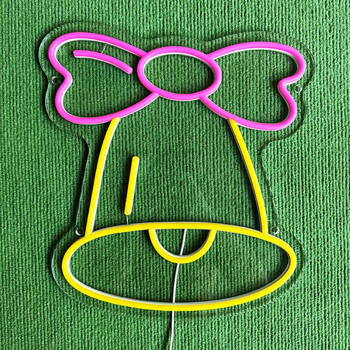 Glöckchen Neon LED Schild – USB, dimmbar | Weihnachts Wanddeko