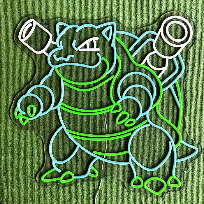 Pokémon Turtok Neon LED Schild – Dimmbar mit Fernbedienung | Pokémon Gaming Wanddeko