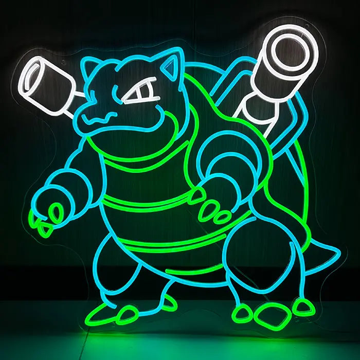 Pokémon Turtok Neon LED Schild – Dimmbar mit Fernbedienung | Pokémon Gaming Wanddeko