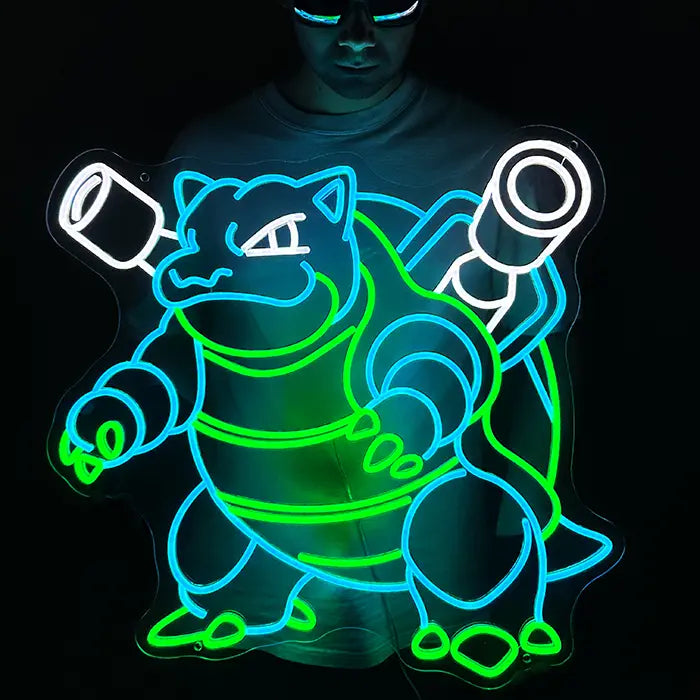 Pokémon Turtok Neon LED Schild – Dimmbar mit Fernbedienung | Pokémon Gaming Wanddeko