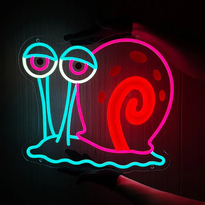 Gary Schnecke Neon LED Schild – USB, dimmbar | SpongeBob Wanddeko