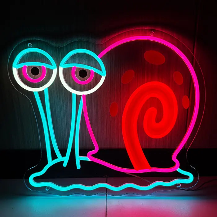 Gary Schnecke Neon LED Schild – USB, dimmbar | SpongeBob Wanddeko