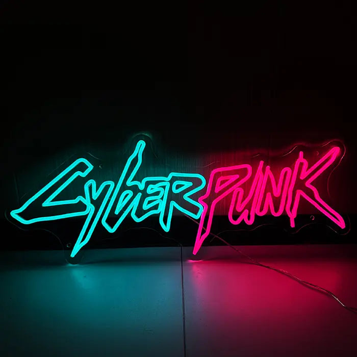 CYBERPUNK Neon LED Schild – Dimmbar mit Fernbedienung | Gaming Sci-Fi