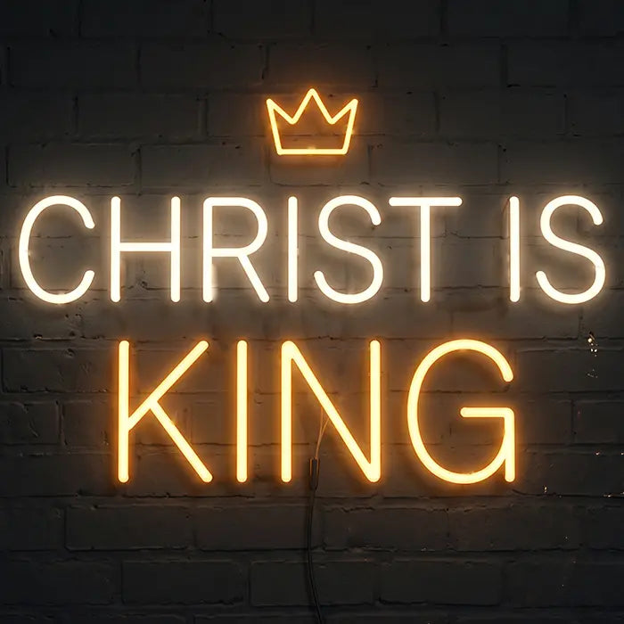 Christ is King Set Neon LED Schild – 7 Designs, USB oder 12V | Christliche Deko