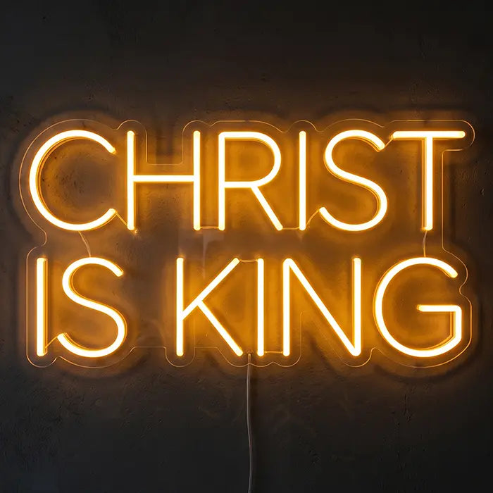 Christ is King Set Neon LED Schild – 7 Designs, USB oder 12V | Christliche Deko