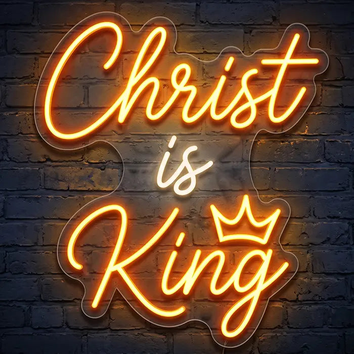 Christ is King Set Neon LED Schild – 7 Designs, USB oder 12V | Christliche Deko