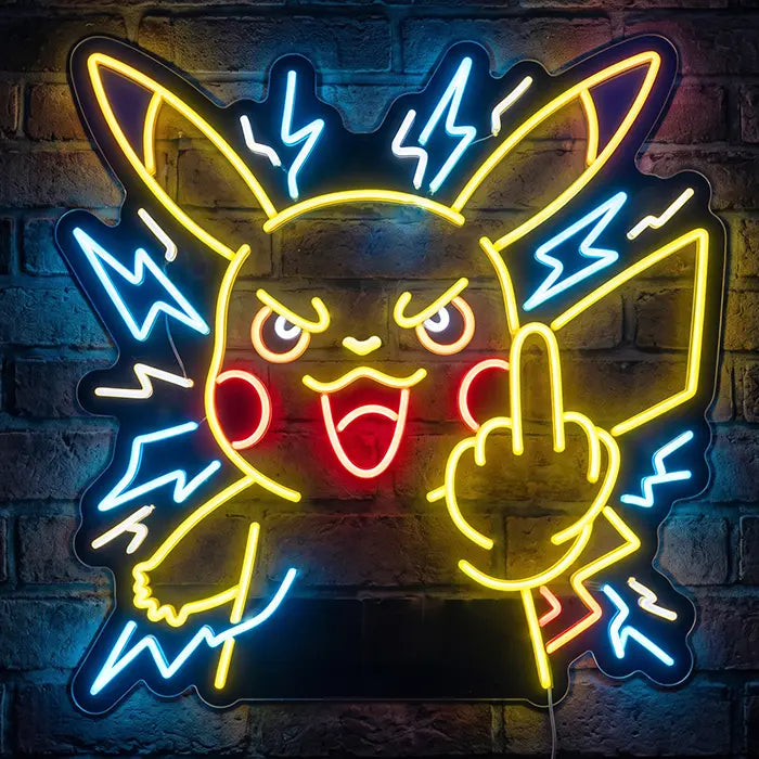 Aggro Pikachu mit Mittelfinger XL 55cm (12V)