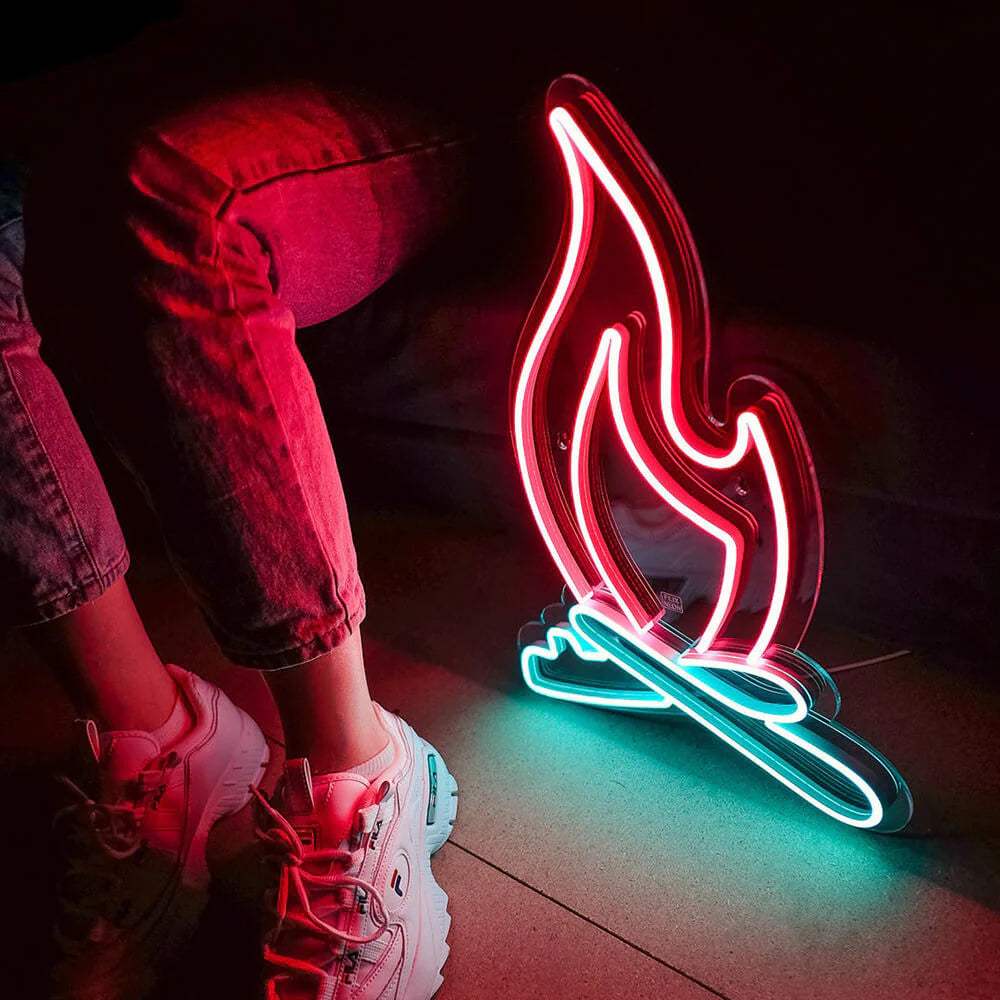 Lagerfeuer (50x34cm) USB - loveledlights - LED-Schild - 