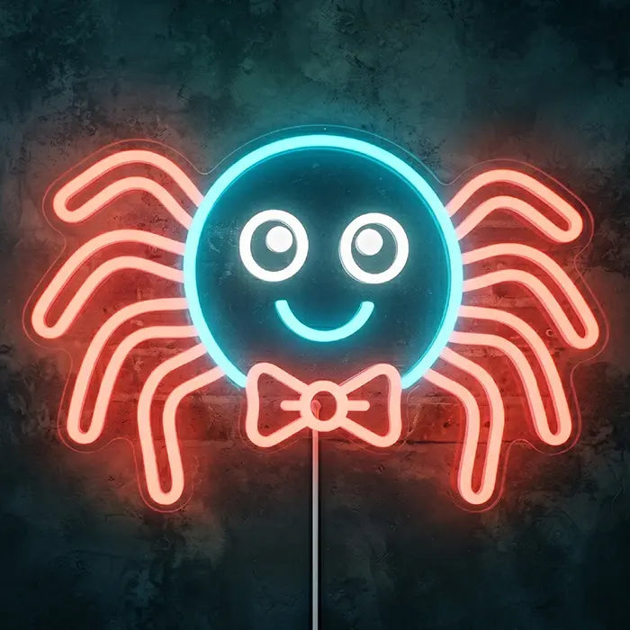 Happy Spuck Set Neon LED Schild – 9 Motive, dimmbar | Halloween Kinderzimmer Deko