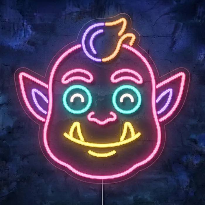Happy Spuck Set Neon LED Schild – 9 Motive, dimmbar | Halloween Kinderzimmer Deko