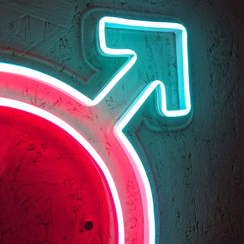 Mann Frau Piktogramm LED Leuchtschild beleuchtet – Toiletten-Beschilderung für Gastro