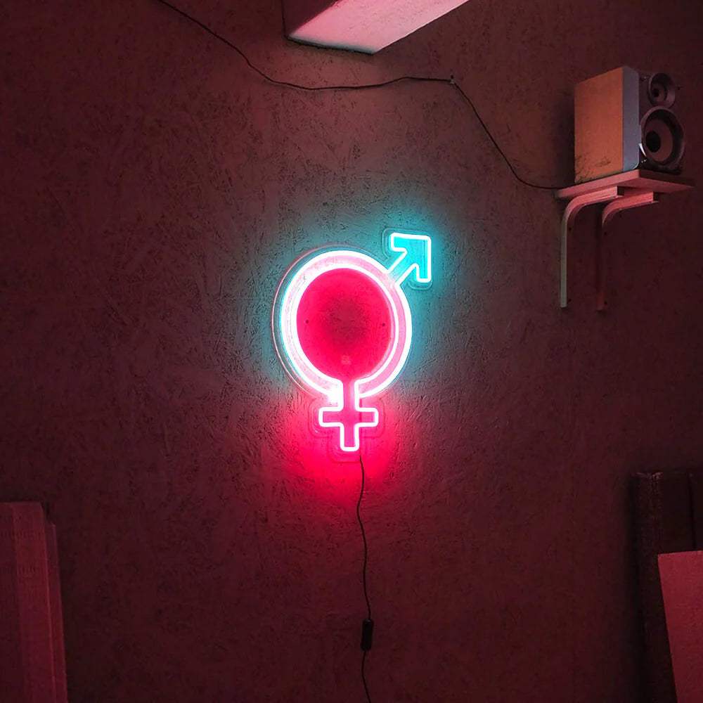 WC Neonschild dimmbar 9 Stufen USB – handgefertigte Restaurant Deko