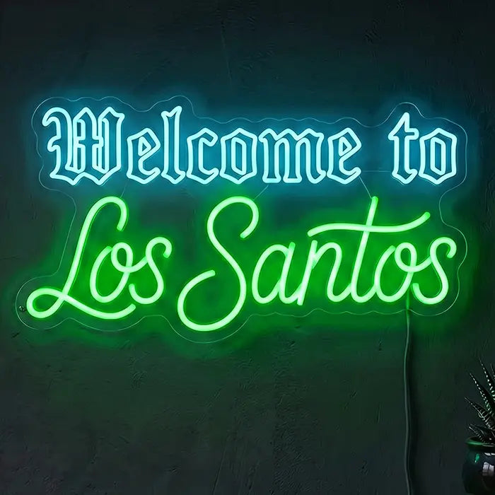 Los Santos Set Neon LED Schild – 2 Designs, USB oder 12V | GTA Gaming Deko