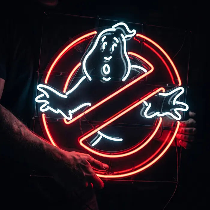Ghostbusters Logo Neon LED Schild – USB Leuchtschild | Filmfan Wanddeko