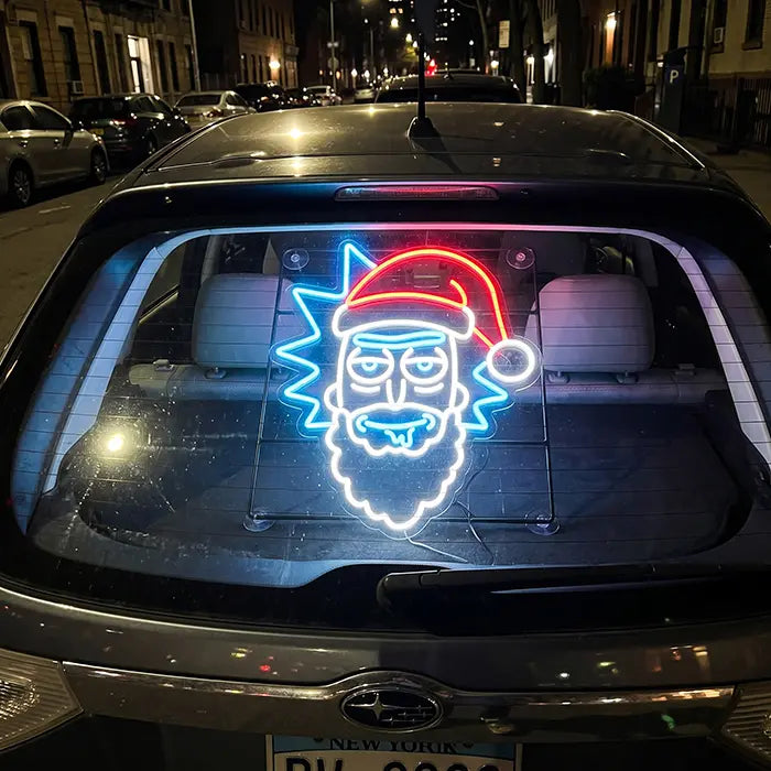 Weihnachtsmann Rick Neon LED Schild – Dimmbar mit Fernbedienung | Rick and Morty Weihnachtsdeko