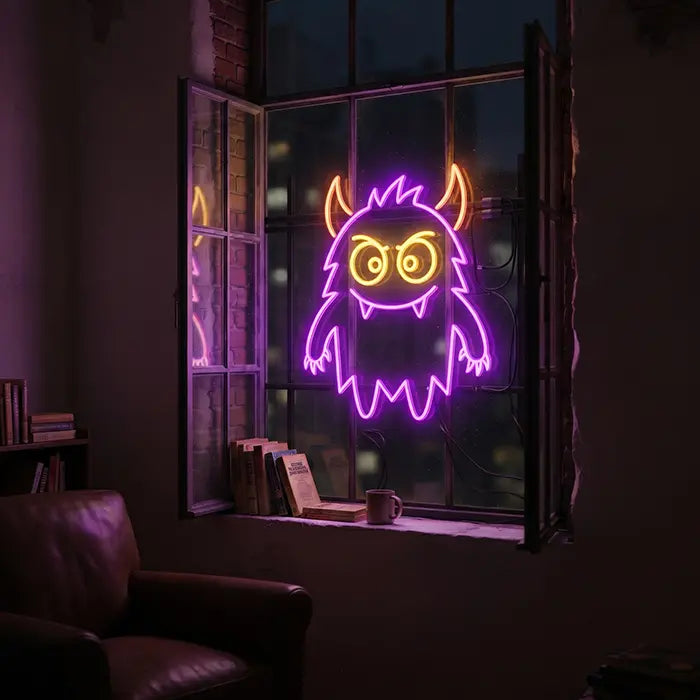 Happy Spuck Set Neon LED Schild – 9 Motive, dimmbar | Halloween Kinderzimmer Deko