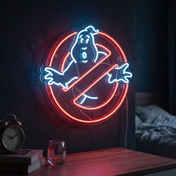 Ghostbusters Logo Neon LED Schild – USB Leuchtschild | Filmfan Wanddeko