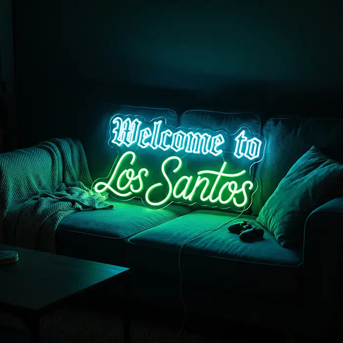 Los Santos Set Neon LED Schild – 2 Designs, USB oder 12V | GTA Gaming Deko