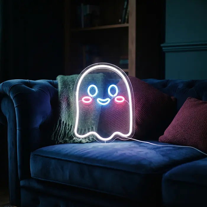 Bubu der kleine Geist Neon LED Schild – USB, dimmbar | Kinderzimmer Halloween Deko