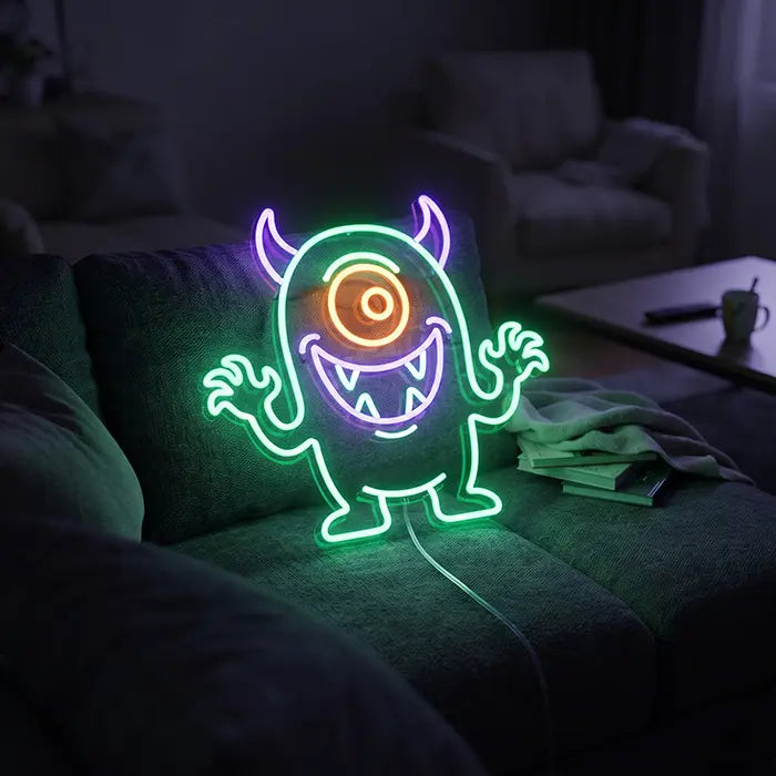 Happy Spuck Set Neon LED Schild – 9 Motive, dimmbar | Halloween Kinderzimmer Deko