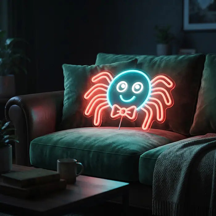 Happy Spuck Set Neon LED Schild – 9 Motive, dimmbar | Halloween Kinderzimmer Deko
