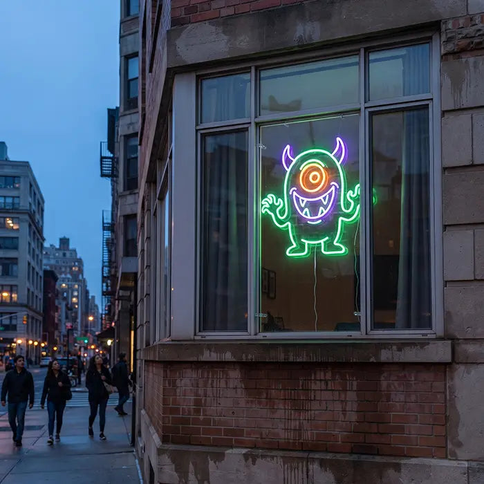 Monster Bob Neon LED Schild – Dimmbar mit Fernbedienung | Monster Kinderzimmer Deko