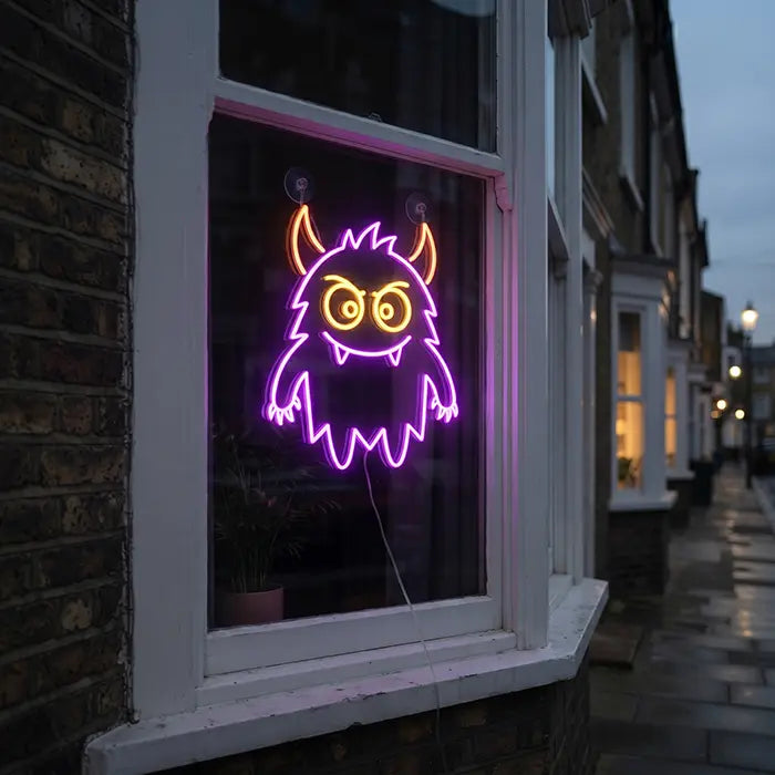 Happy Spuck Set Neon LED Schild – 9 Motive, dimmbar | Halloween Kinderzimmer Deko