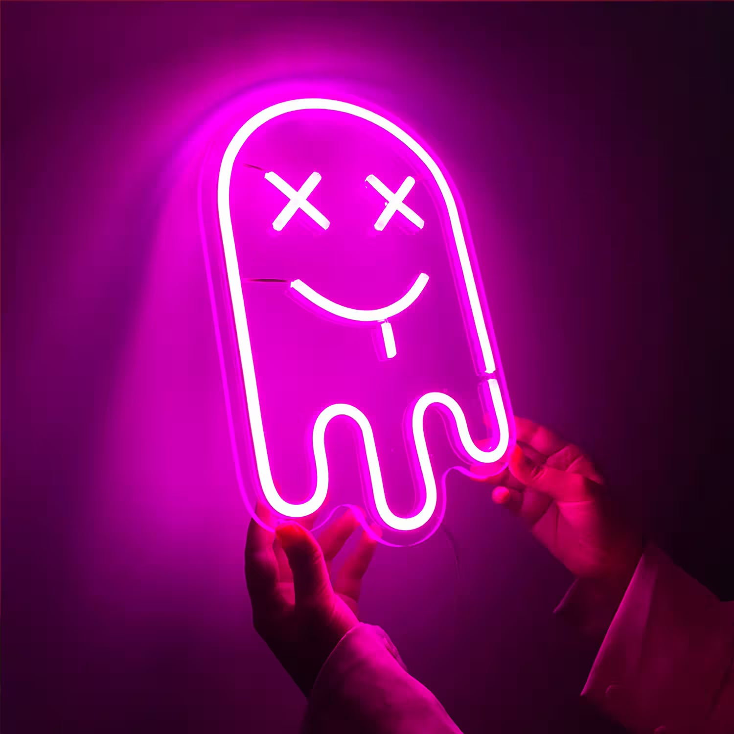 Pinker Geist (40x25cm) USB - loveledlights - LED-Schild - cute,geist,pink,süß