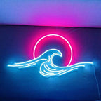 Japanisches Meer (XL 50x30cm) USB - loveledlights - - japan,meer,ozean,sonne,sonnenaufgang,sonnenuntergang,wasser,welle