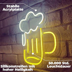 Bier mit Schaum (30x30cm) USB - loveledlights - LED-Schild - bier,biermaß