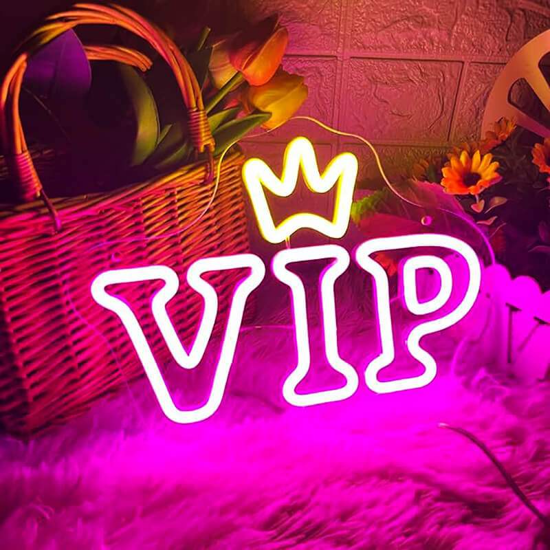 VIP Girl LED Schild 6mm Acrylplatte – Pink Wanddeko für Ankleidezimmer