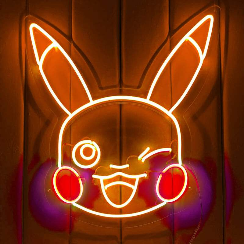 Pika Pika Pokémon Neon LED Schild USB – Anime Deko fürs Kinderzimmer