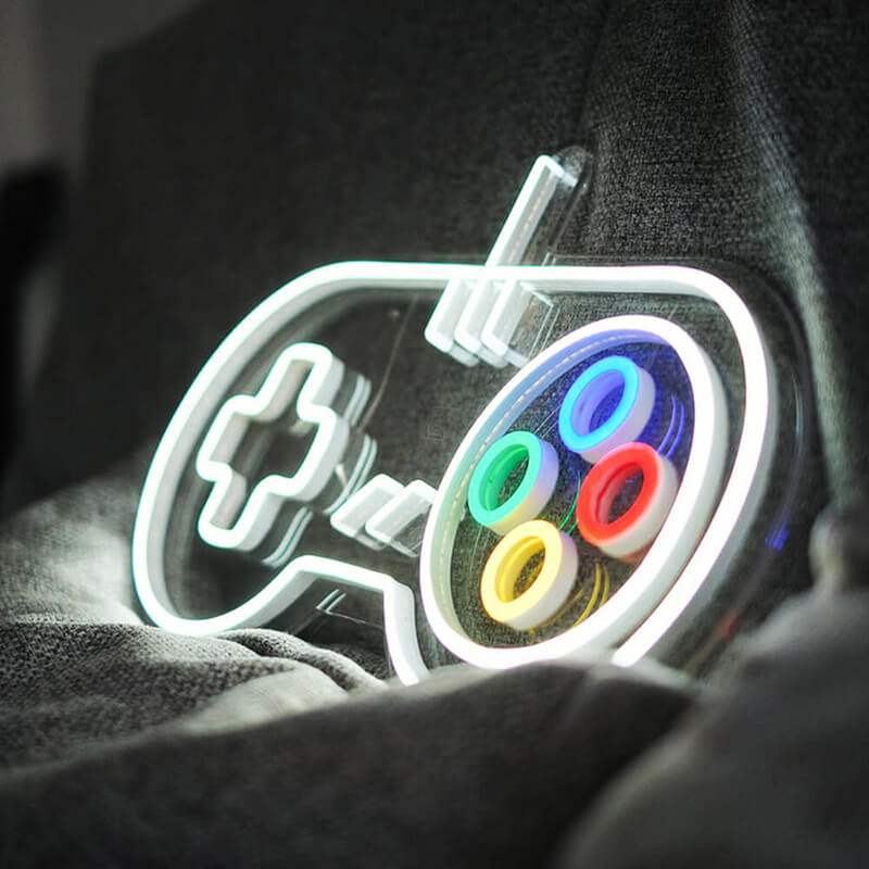 Retro Gaming Controller (40x23cm) USB - loveledlights - LED-Schild - 