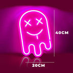 Pinker Geist (40x25cm) USB - loveledlights - LED-Schild - cute,geist,pink,süß