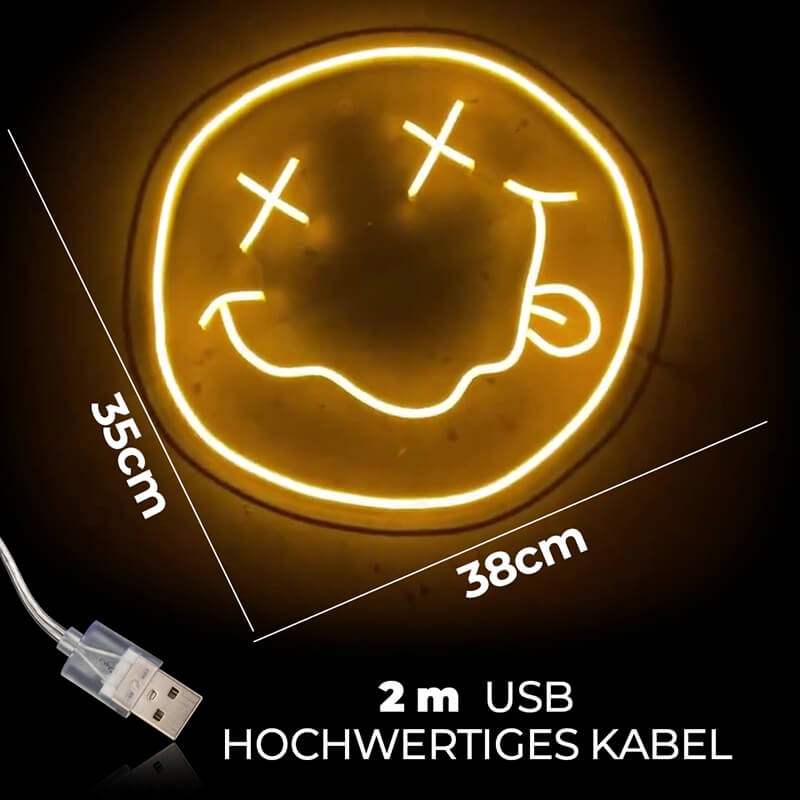 Crazy Smiley (34x38cm) USB - loveledlights - LED-Schild - 